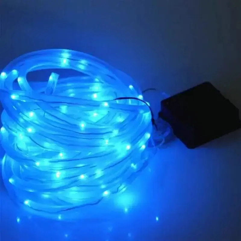 

5pcs 5M Solar Powered Rope Tube flexible fairy String Light 50LED Outdoor Xmas Garden Christmas Wedding party Tree decor-5 color