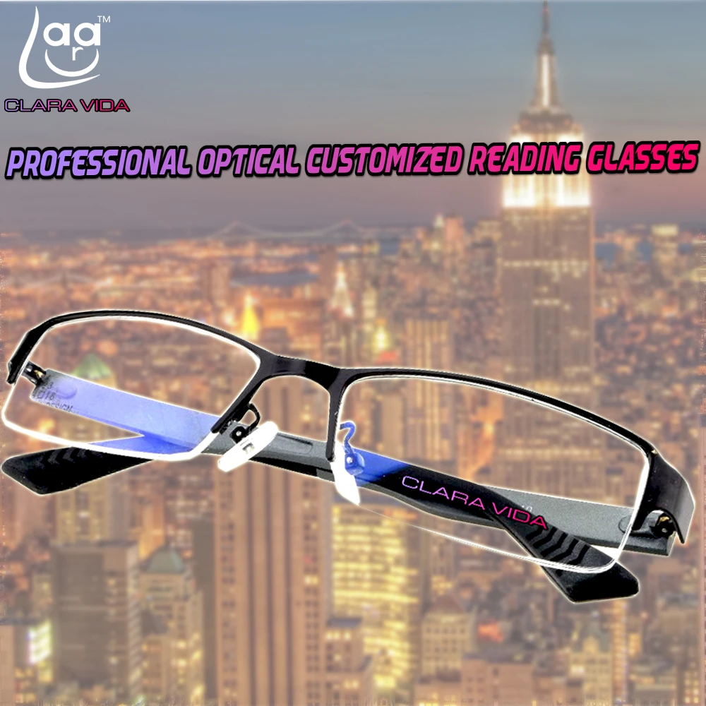 

2019 Magnetic Reading Glasses =clara Vida=men Business Men Only Customized Optical Frame Antiblue Ray Reading Glasses +1 To +6