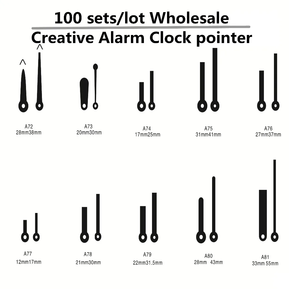 

100sets/lot High Quality Alarm Clock pointer Parts Classic Metal Clock Hand DIY Repair Parts Replacement Essential Tools needle