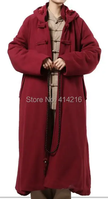 4 цвета, зимняя теплая накидка в стиле буддийских монахов Шаолинь, плащ для медитации, костюмы, пальто, пальто, одежда для воин кунг-фу