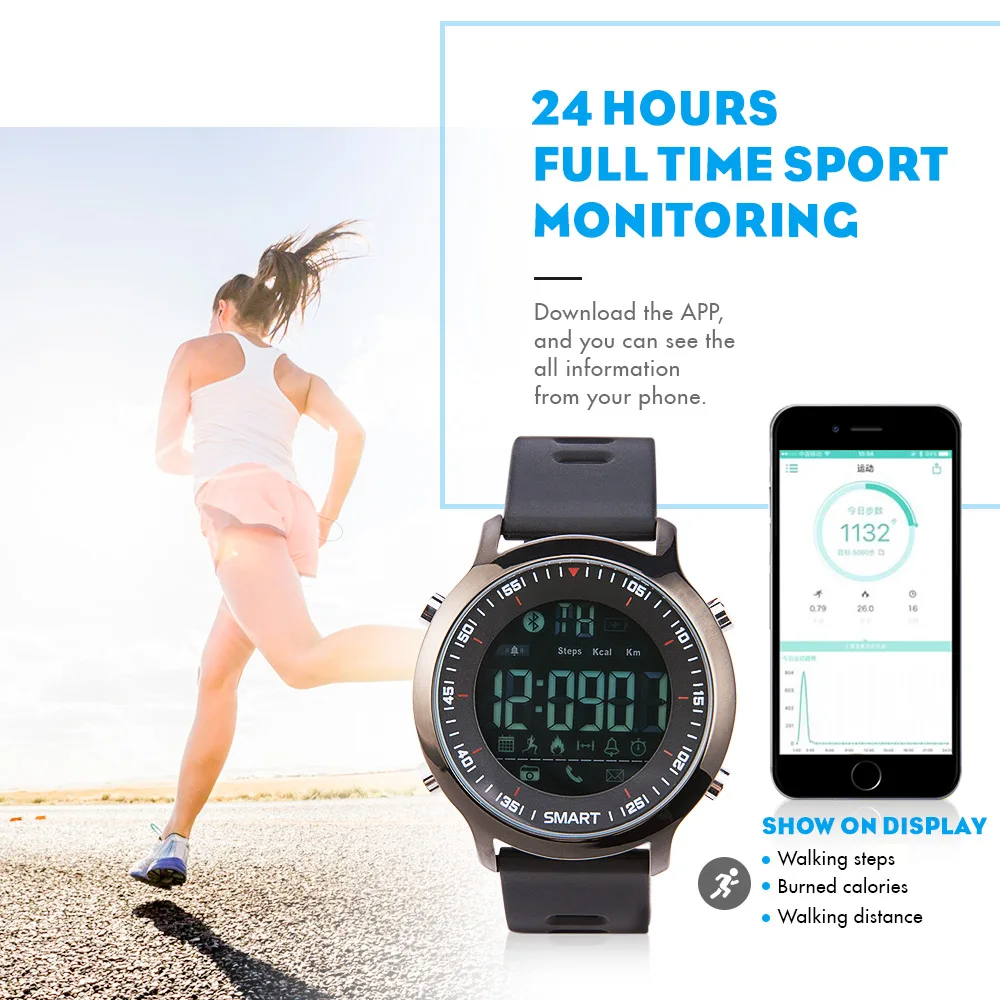 Aowo X7 Смарт часы Для мужчин Водонепроницаемый SmartWatch 5ATM IP68 умная электроника