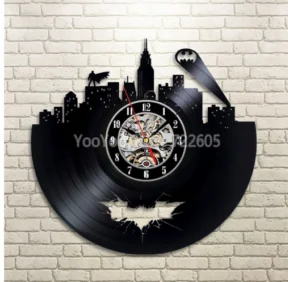 Часы "Бэтмен" 3D настенные часы "Бэтмен" Виниловая пластинка креативные Подвесные часы для декорирования жилых помещений-украшают ваш дом - Цвет: 5