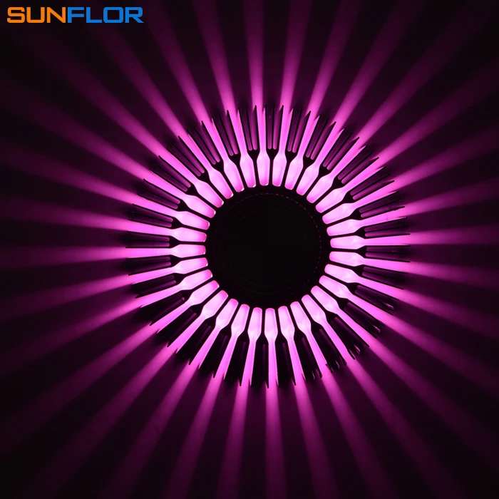

Indoor LED Sconce 3W Rays Projection LED Wall Lamp Embedded Installation Aluminum Wall Light Colorful Lighting