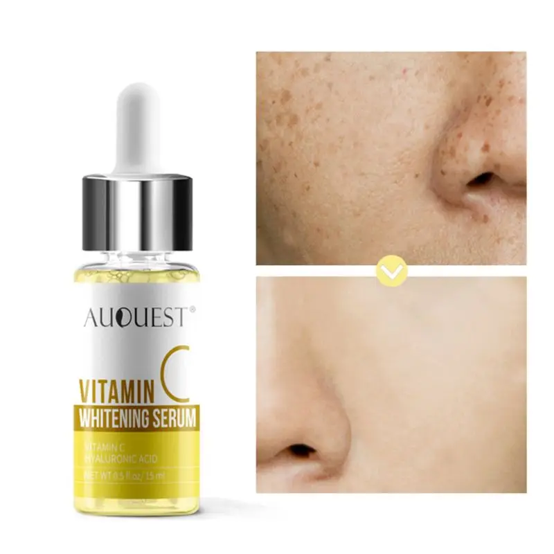 

AuQuest Vitamin C Whitening Serum Facial Freckle Remove Moisturizing Hyaluronic Acid Essence Beauty Facial Skin Care 15ml