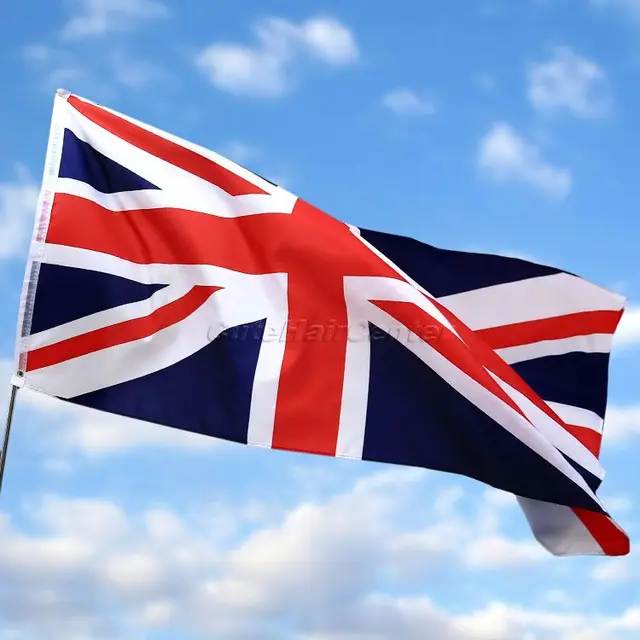 LONDON, UK - APRIL 1, 2019: Union Jack Flag On A High Street In London