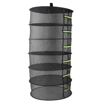 

6 Layers Hanging Basket with Zipper Folding Dry Rack Herb Detachable Drying Net Drying Rack Plant Flower Herbal Dry Basket