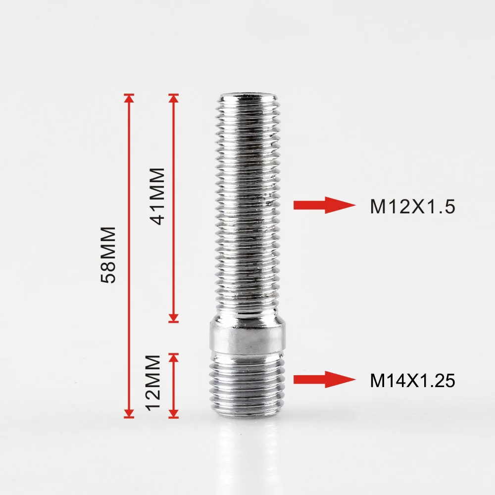 Расширенные колесные шпильки преобразования высокие Луг болты/винт адаптер Комплект(M12x1.5 до M14x1.5, M12x1.5 до M12x1.5) LN032/LN033