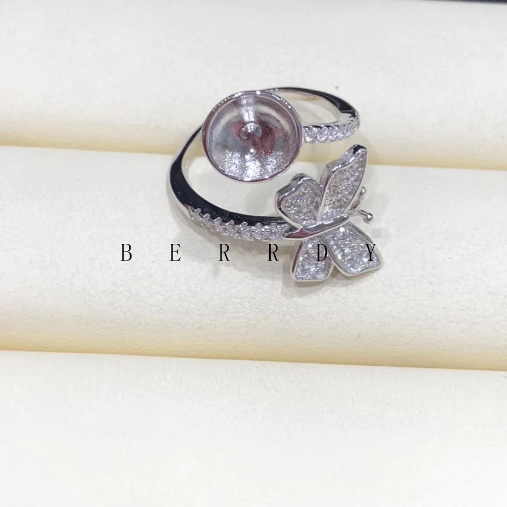 Pearl Ring Выводы, регулируемое кольцо Jewelry Запчасти фитинги серебряные аксессуары для пресной воды Akoya Эдисон Жемчуг Бусы Камни