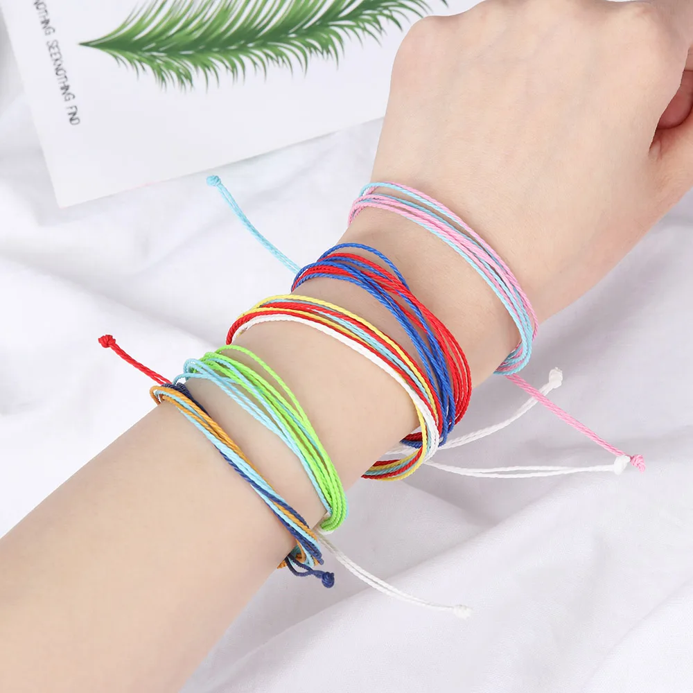 1 PCS Rope Wax String Bracelet Jewelry Women Handmade Weave Woven