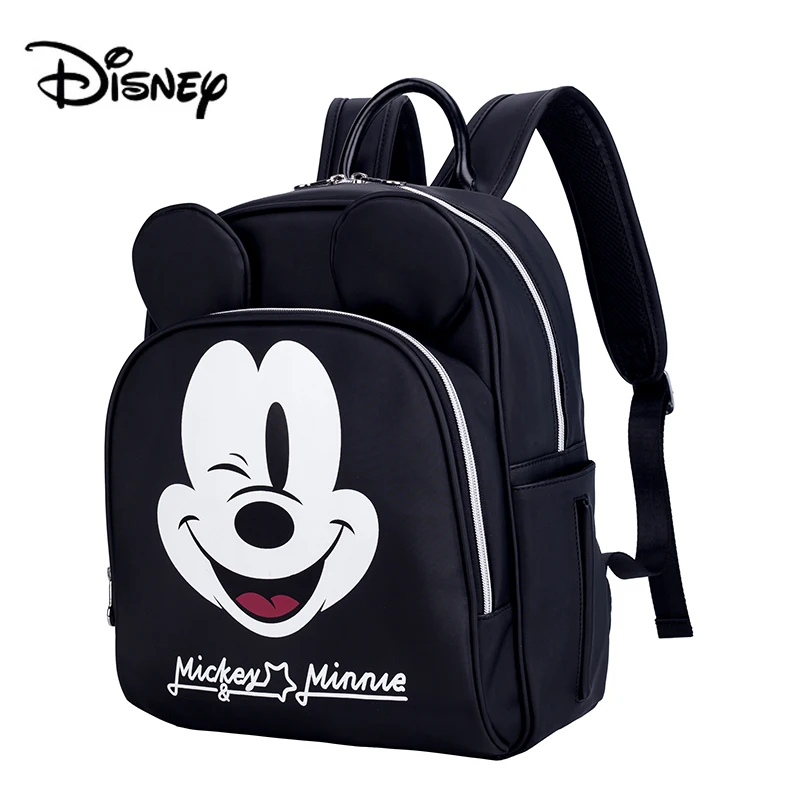 

2019 New Disney Mother Waterproof Anti Theft Mummy Diaper Bag Multi-Function Nappy Women Backpack Fashion Black Baby Bag Mochila