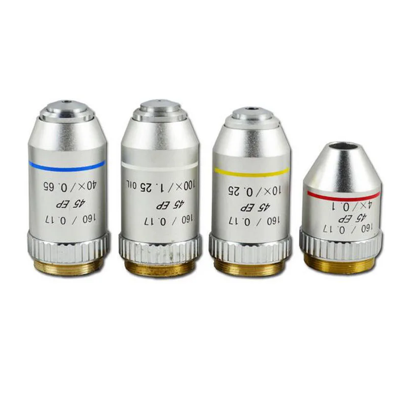 195 45EP Semi Plan Microscope Achromatic Objective Lens set 4X 10X 40X