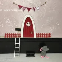 Ручной работы красная Арка Фея дверь Personlize миниатюрная мышь зуб Фея дверь набор пыли добро пожаловать коврик ноги принтер домашний подарок