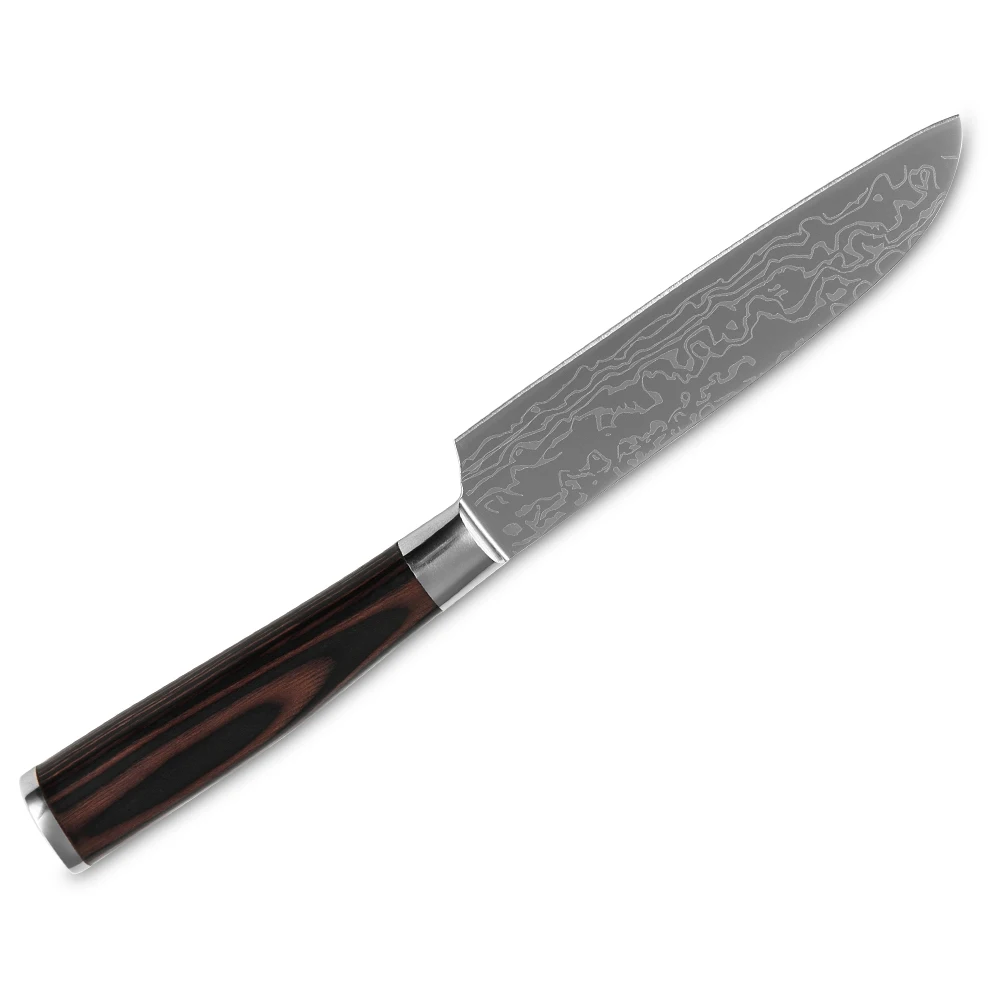 XYJ Brand Kitchen knife 5 inch santoku knife single product laser