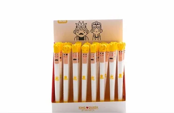 

korea king queen soft silical gel pen cartoon stationery prize kawaii student pen office writing black neutral ink pen 40pc/lot