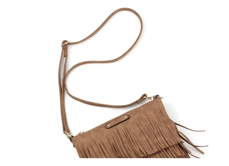 NIGEDU Vintage Tassel Shoulder Bag Small Female Crossbody Bags for Women Messenger Bags High Quality Pu Leather Handbag and Wallet (15) - 