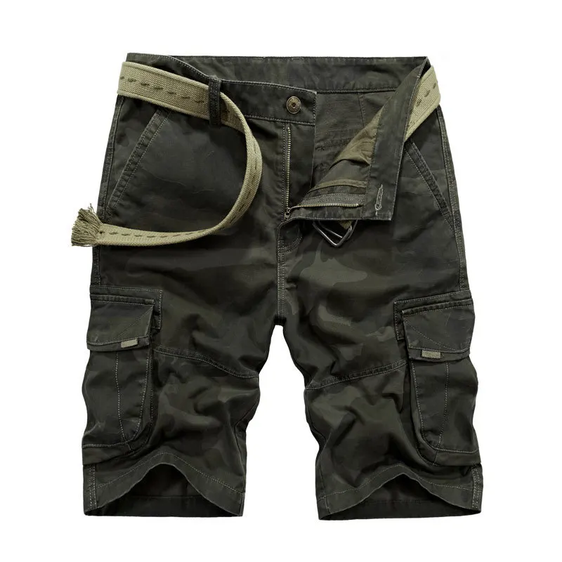 Мужские повседневные шорты, модные брендовые мужские камуфляжные пляжные шорты, летние прямые мужские шорты, большие размеры XXXXL 42