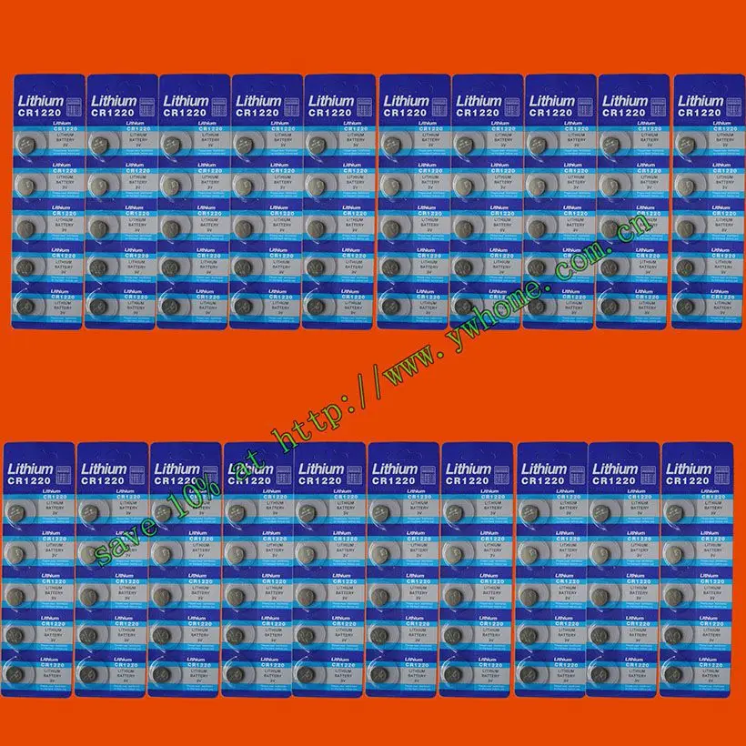 100PCS SUNMAX CR1220 LITHIUM BATTERIES 3V SHIP by air mail