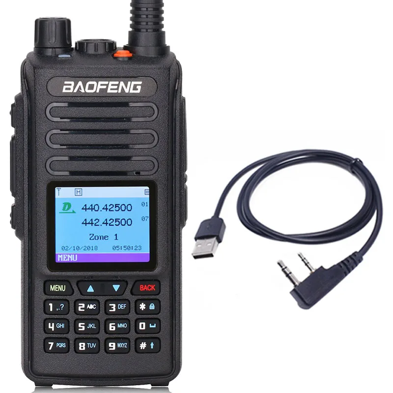 BAOFENG DM-1702(gps) рация ПМР УКВ Двухдиапазонная 136-174& 400-470 МГц Dual Time slot Tier 1& 2 Digital/Analog Ham Radio - Цвет: No GPS add cable