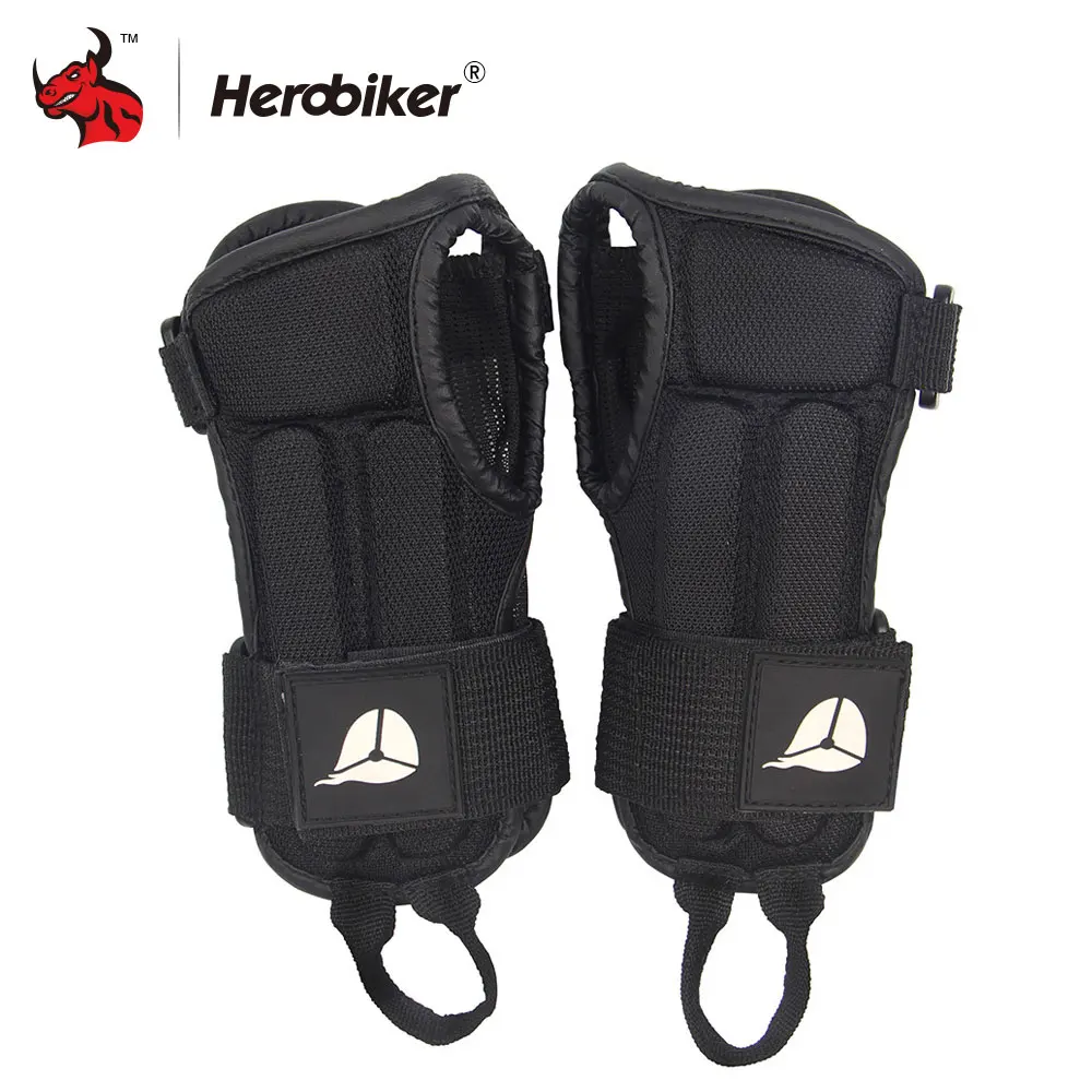 

HEROBIKER Lycra Sports Hand Protector EVA Protective Padder Motorcycle Skiing Armguard Wrist Support Palm Padded Hand Guards