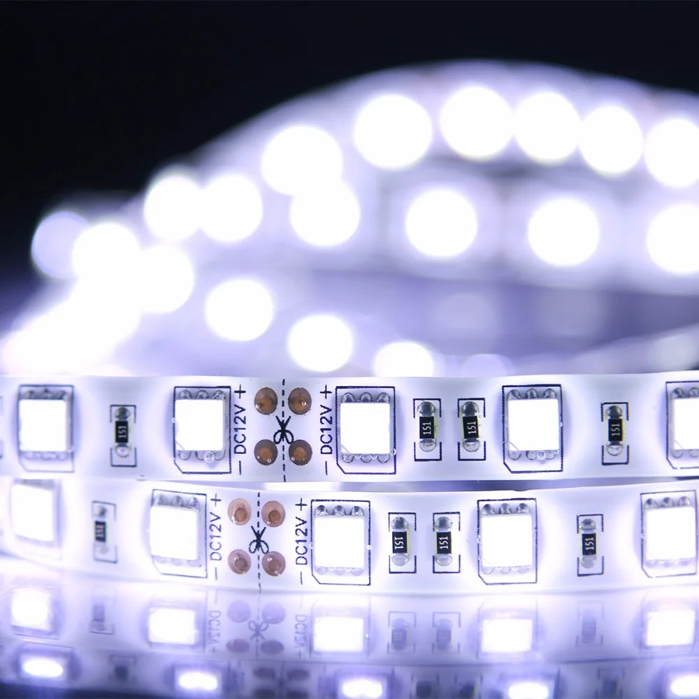 Cool White LED Strip 5050 SMD 5M 60LEDs/m DC 12V Waterproof Flexible Lamp Band Ribbon Tape LED Light Strip for Home Decoration