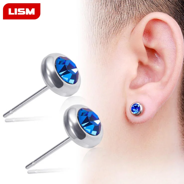 

2018 Titanium Steel Ear Stud Earrings For Women Men Spike With Cubic Zircon Charm Stud Earrings Fashion Punk Jewelry Gift
