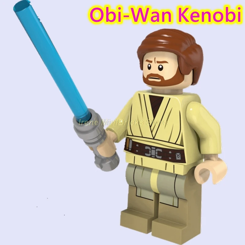 Звездные войны Дарт Вейдер Анакин Скайуокер Obi Wan Kenobi Unduli qui gon Jinn StarWars игрушки для детей строительные блоки Звездные войны - Color: Obi-Wan Kenobi