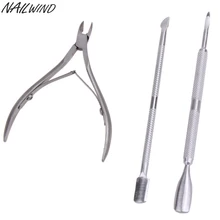 NAILWIND, 3 шт., гель для ногтей, толкатель для кутикулы, нержавеющая сталь, профессиональный набор, ложка для резки, для маникюра, педикюра, средство для удаления ногтей, набор для чистки ногтей