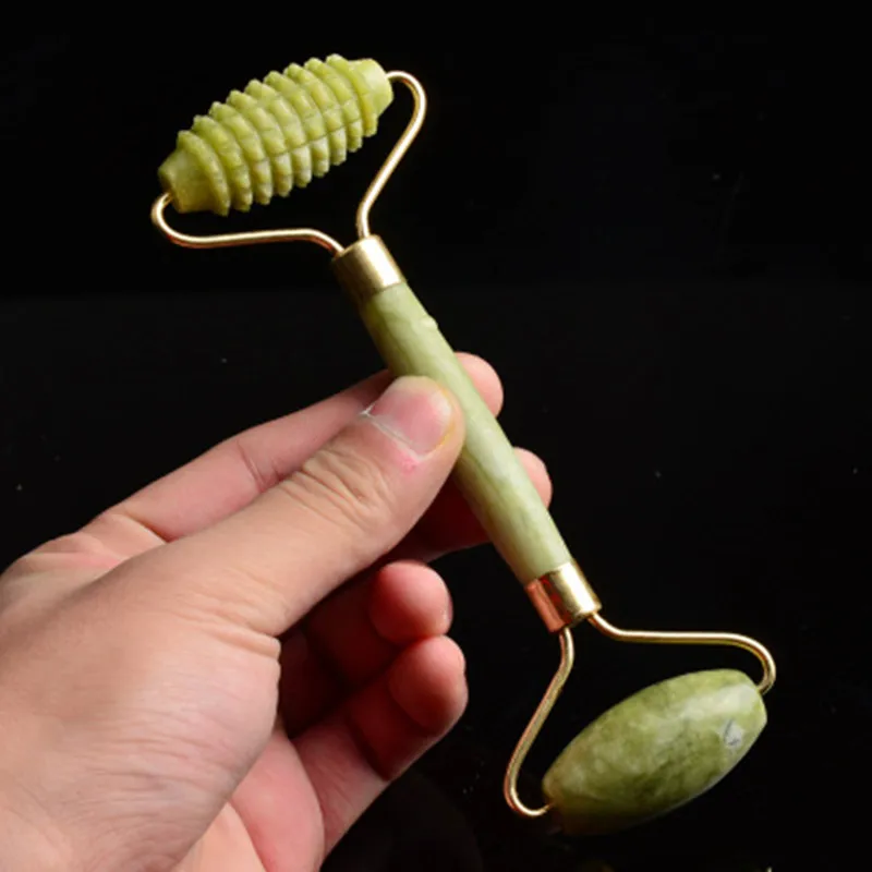 Online DROP Shipping Alami Kecantikan Wajah Massager Wajah Alat Angkat Buatan Jade Roller Wajah Tipis Massageador Alat Perawatan Kulit Wajah