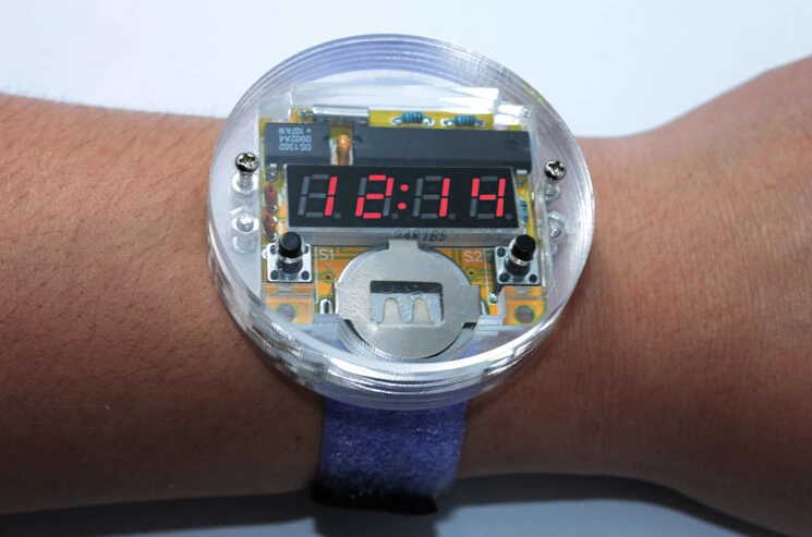 

DIY LED Digital Watch Electronic Clock Kit With Transparent Cover