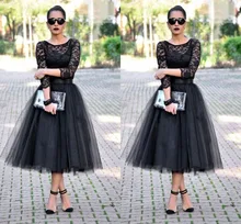 Cheap 2016 Tea Length font b Evening b font font b Dresses b font 3 4