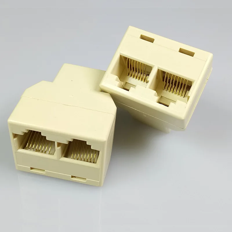 100 шт./лот RJ45 Ethernet кабель сплиттер 8 Pin сетевой адаптер 1 вход в 2 Выход конвертер