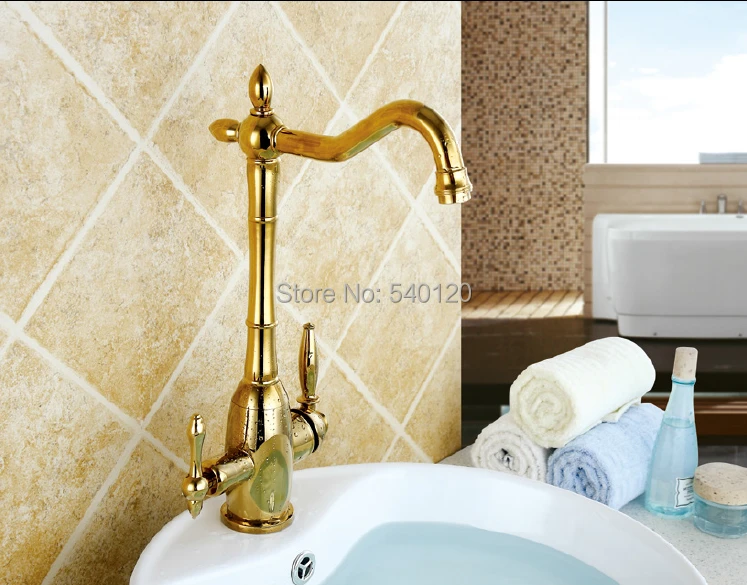 Gold kitchen faucet mixer All in one design filtered water hot cold water 3 way water
