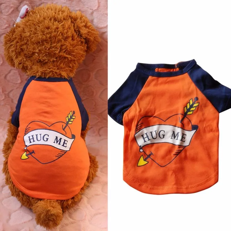 Новая мода Pet Dog футболка печать крутые круглые шеи оранжевый зеленый для Одежда для домашних животных XS-L