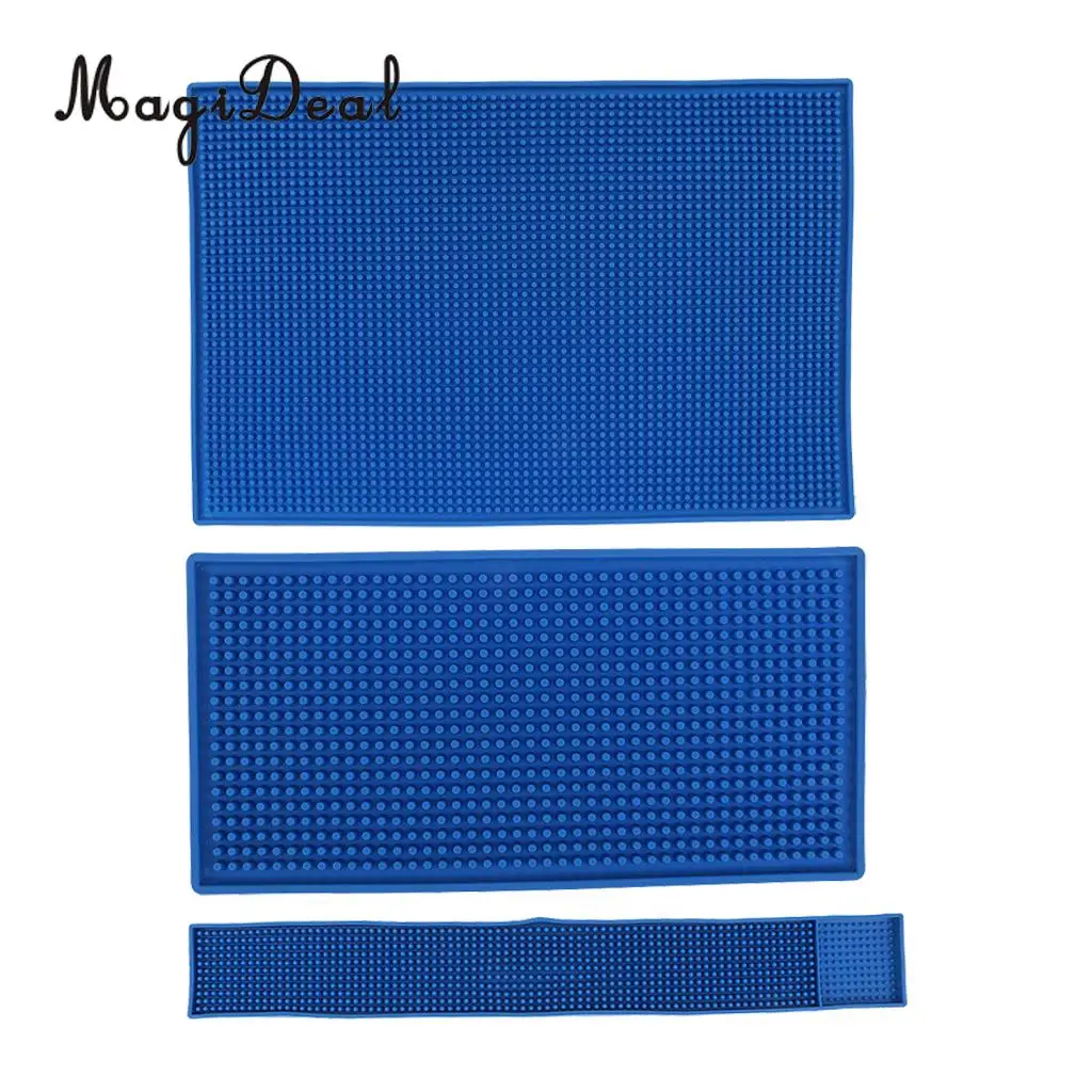 Bar Mat PVC Coaster Bar Service Mat Rubber Waterproof Kitchen Tool Blue