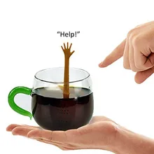 Креативное Силиконовое чайное ситечко с разными ручными жестами, фильтр с фильтром для сыпучих листьев, зернистых чайных чашек, 10 шт./партия, DEC353