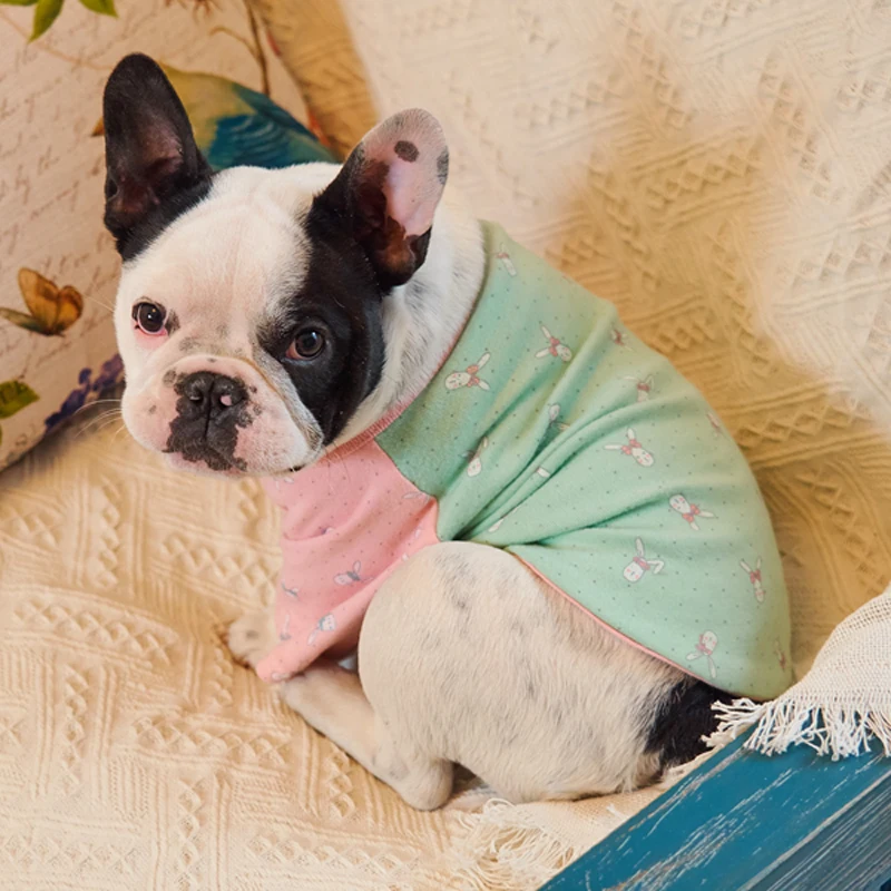 

OnnPnnQ Spring Autumn Dog Sweatshirt Printed Hoodie Puppy Clothes For Small Dogs French Bulldog Pug Outfit Fat Dog Vest T-Shirt
