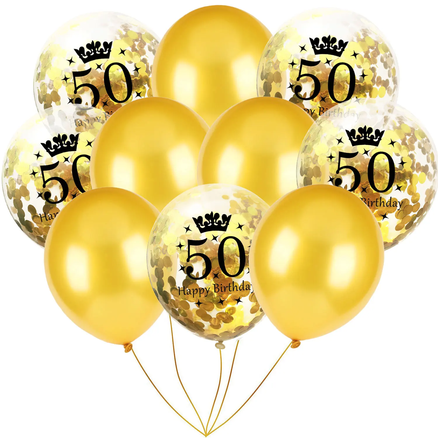 Amawil 50th День Рождения украшения для взрослых латексные конфетти бумажный шарик Цветы черные наклейки 50 лет вечерние принадлежности 7D - Цвет: NO.5