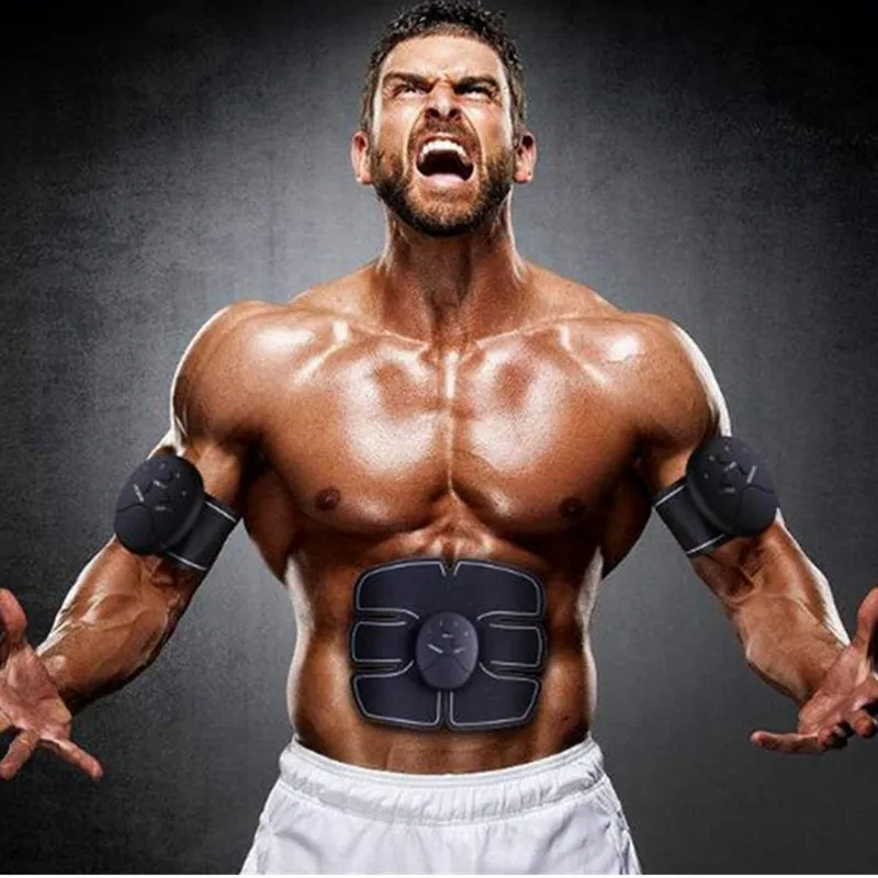 EMS Wireless Abdominal Muscle Training Stimulator Device Muscle Exerciser Training Device Body Slimming Fitness Massage Suit