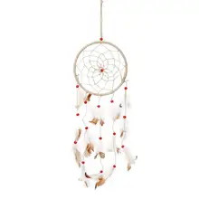 Ручной работы перо и бусины пеньковая веревка Ловец снов колокольчик Настенный декор