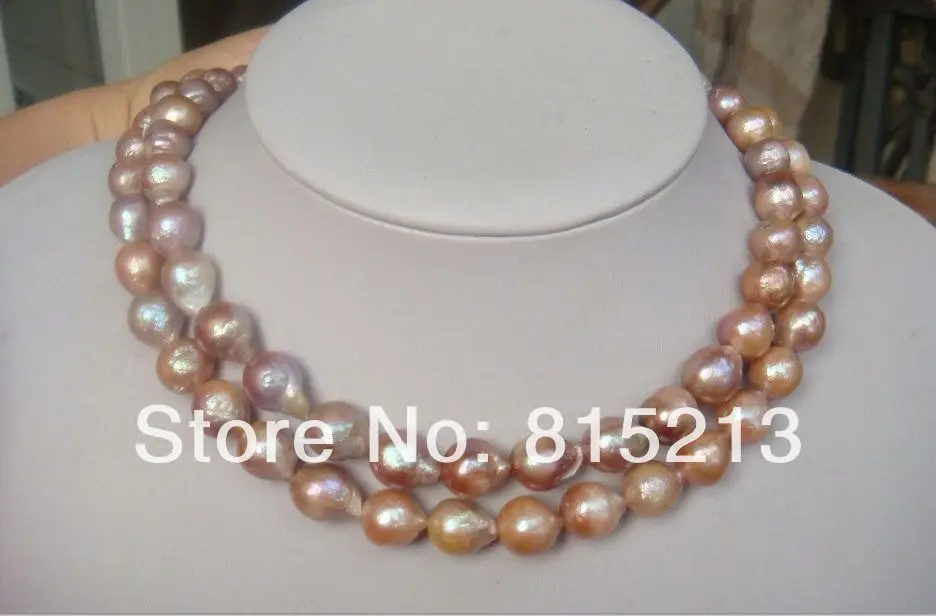

ddh001132 high luster10-13mm south sea purple pearl necklace 34
