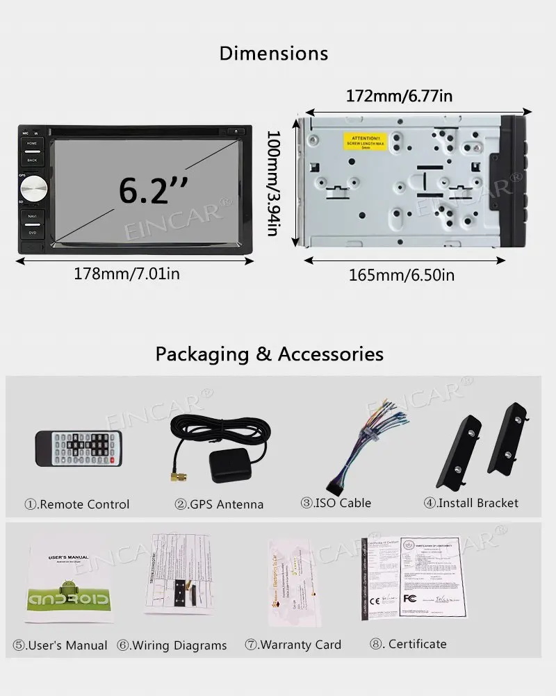 Perfect 2 Din Android 7.1 Car dvd Radio Stereo in Dash GPS Navigation Head Unit with 2GB RAM fast Speed Wifi OBD2 Automotive Free Map 5