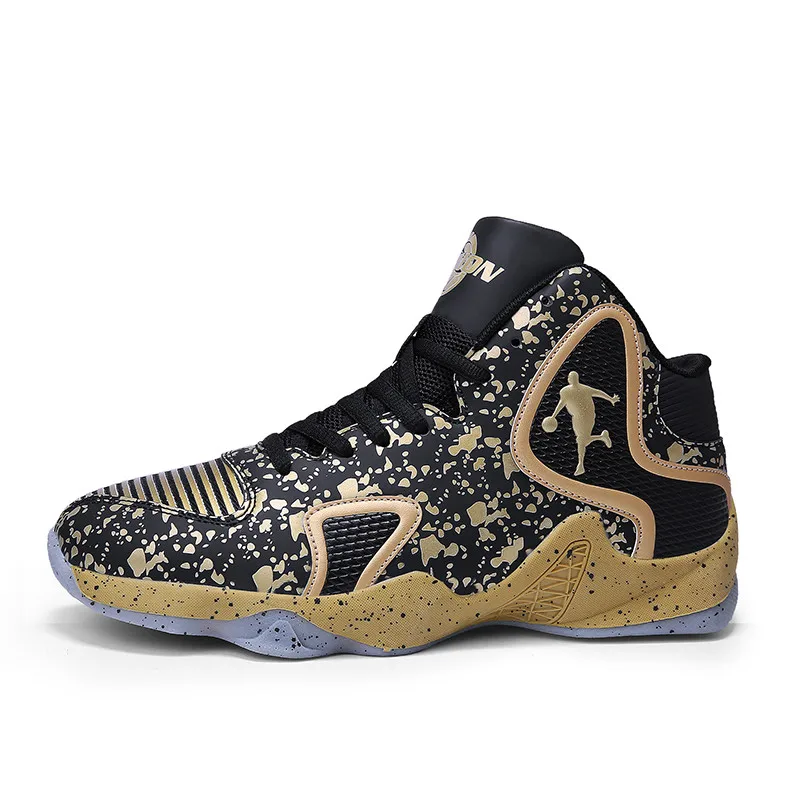 Супер Взрывная крутая Баскетбольная обувь, дышащая легкая Нескользящая обувь, баскетбольный стиль - Цвет: Золотой
