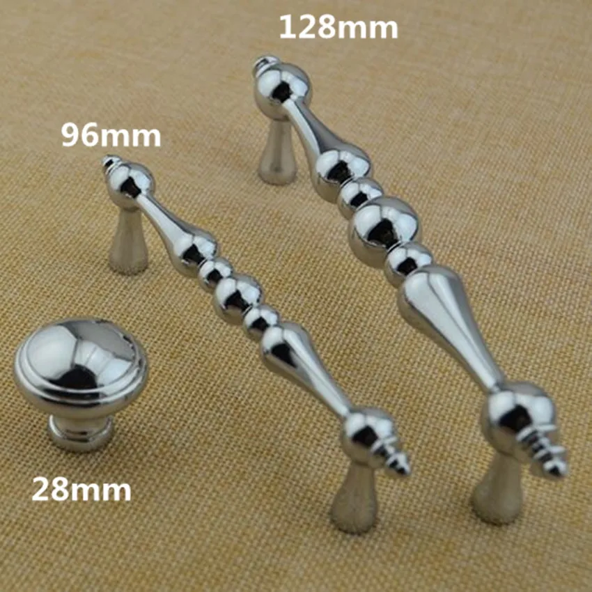 cheap 128mm 96mm modern simple fashion bright chrome kitchen cabinet cupboard handle silver drawer tv cabinet bathroom cabinet knob 5\