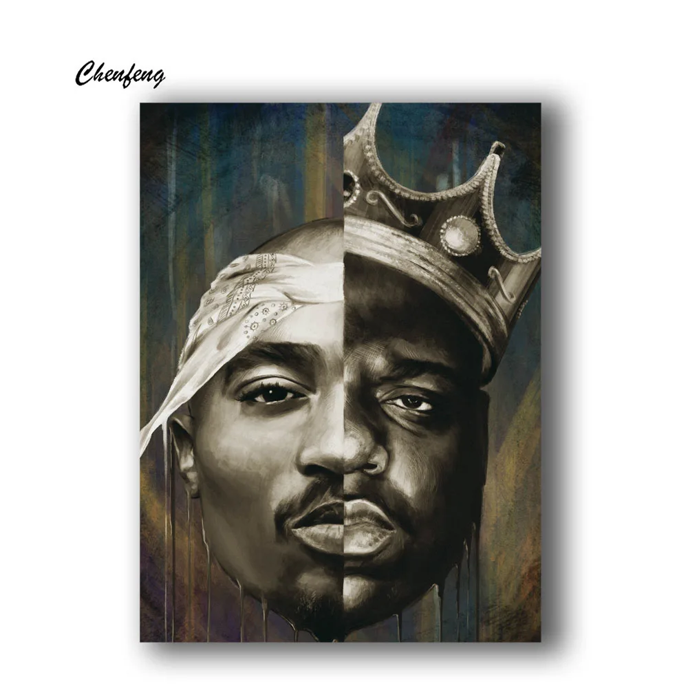 Хип-хоп плакат Rap Notorious Big& Tupac Шакур картины на стену картина холст Художественная печать растянутая рамка художественная живопись Декор