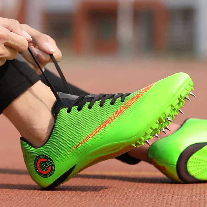 Новинка 2019 года трек и поле для мужчин на шнуровке Нескользящие наконечник для ногтя кроссовки подросток Professional Spike Training обувь