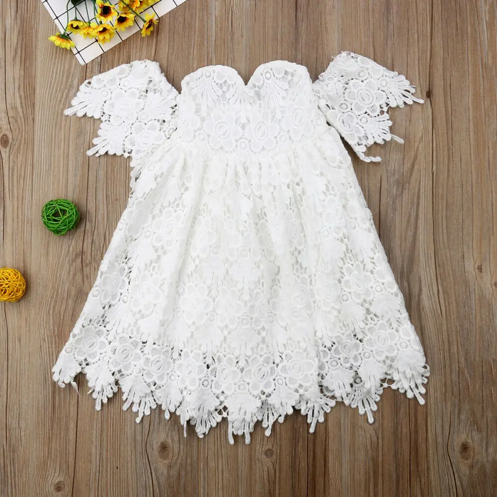

PUDCOCO Kid Baby Girl Summer Dress Lace Flower Princess Party Pageant Dresses