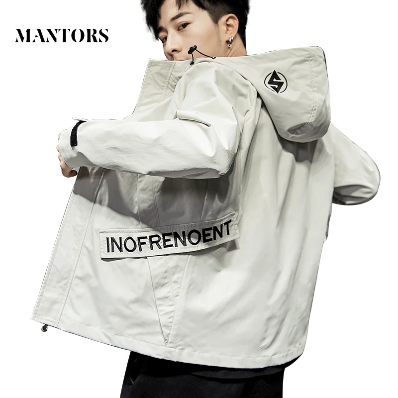 

2019 Men Casual Jacket Solid Hooded Outerwear Coats Male Spring Autumn New Fashion Zipper Letter Print Slim Bomber Jackets Mens