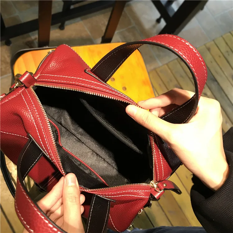 Корейская сумка на подушку, высокое качество, верхний слой из воловьей кожи, женская сумка, Классическая сумка из натуральной кожи, сумка на плечо