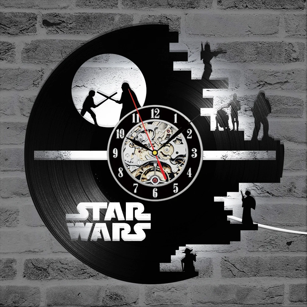 Виниловые LP записи 3D записи настенные часы Звездные войны полые CD записи Часы домашние подвесные настенные часы креативные и часы в античном стиле