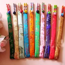 10 пар Китайский классический бамбуковыми палочками с шелковой охватывает